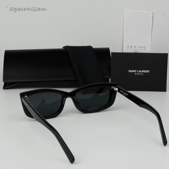 BRAND NEW Saint Laurent SL658 001 Black Rectangle Unisex Sunglasses